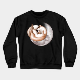 Cute fox sleeping on the moon. Crewneck Sweatshirt